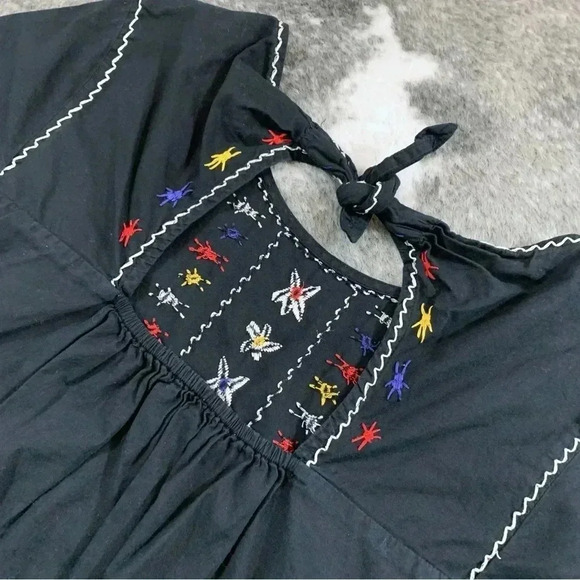 Madewell Embroidered Tie Back Cut Out Top - Picture 8 of 12